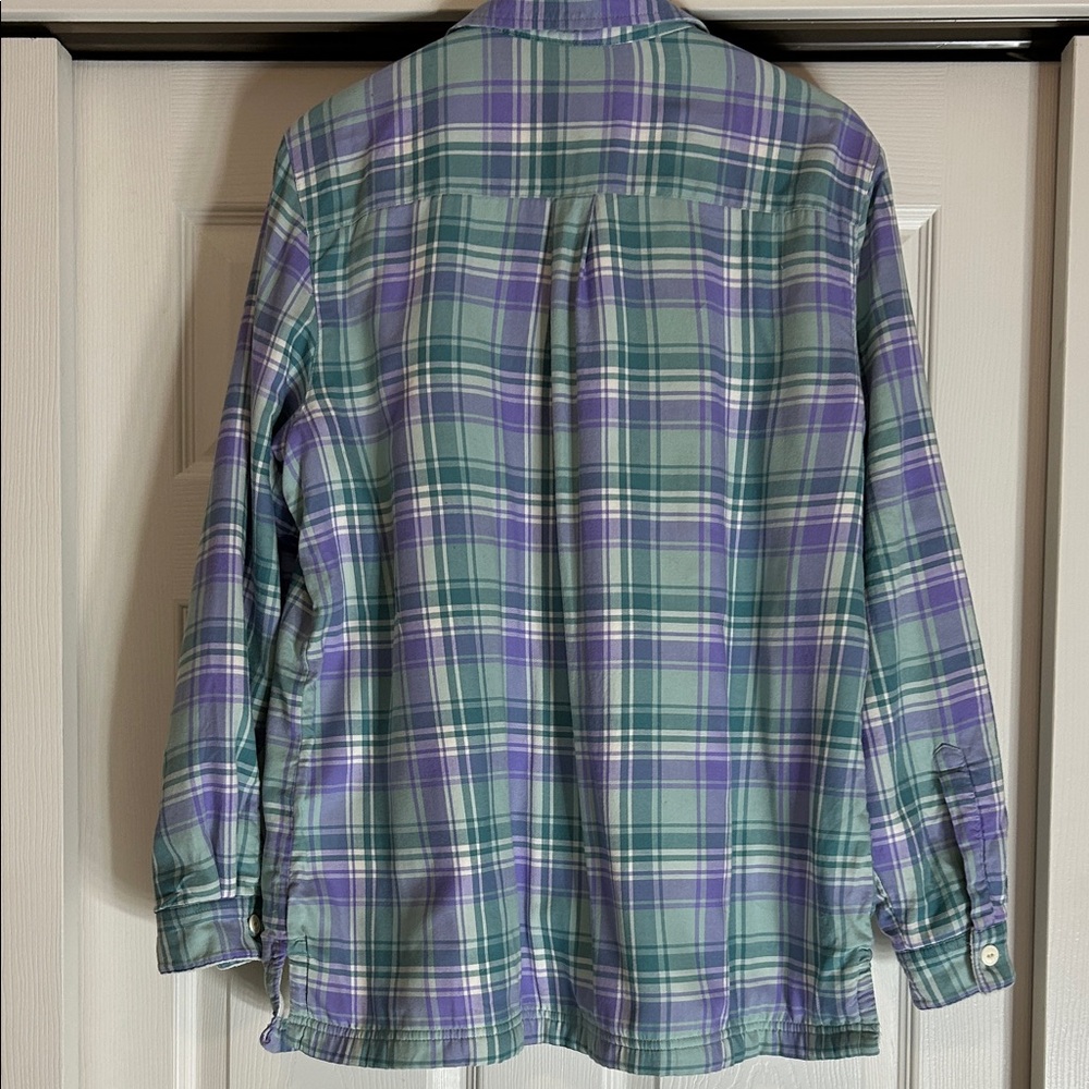 L.L. Bean Women's Fleece-Lined Flannel Plaid Shirt Jacket Size Large - Picture 4 of 14